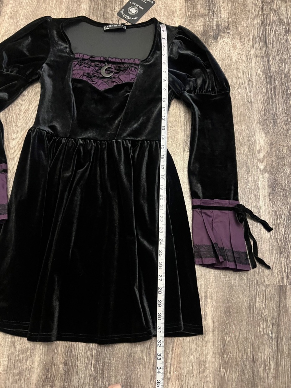 Dark in Love Velvet Purple Detail Mini Dress - Picture 5 of 10